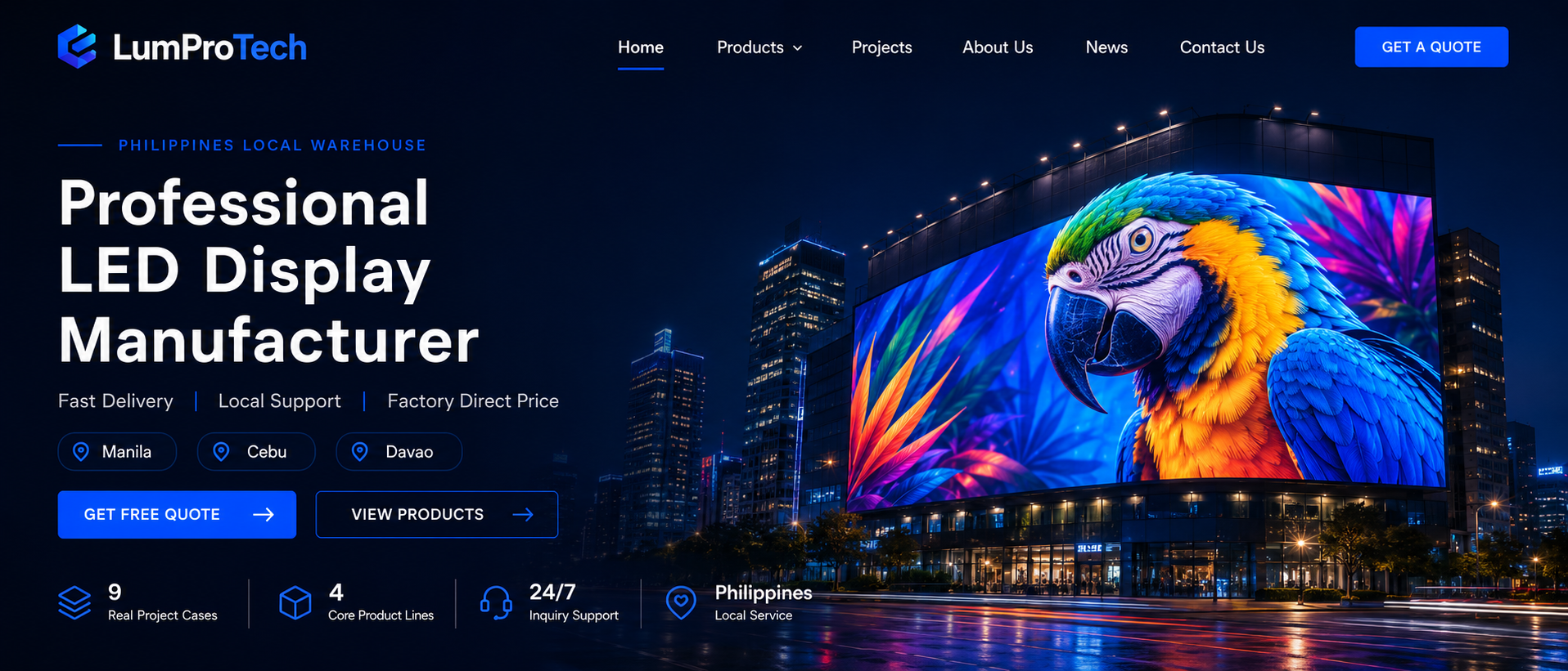 LED display manufacturer with Philippines local warehouse support